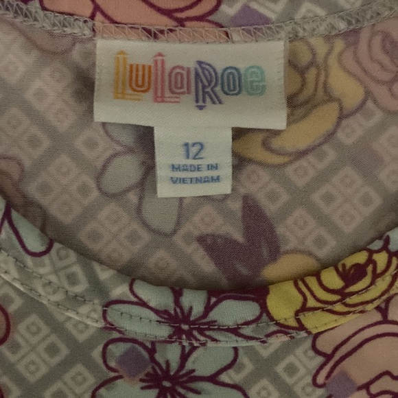 Girls lularoae size 12 dress short sleeve - Picture 3 of 3